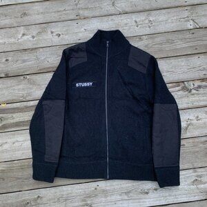 Vintage 100% Wool Stussy Jacket Medium Black